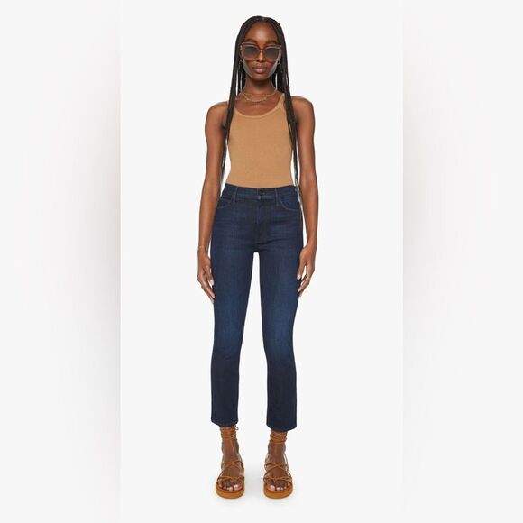 MOTHER women’s 24 the mid rise dazzler ankle jeans in now or never dark Wash - Picture 1 of 8